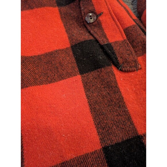 Vintage 1950's Woolrich Mackinaw Red Buffalo Plaid Wool Jacket Men's 42 - Picture 3 of 8